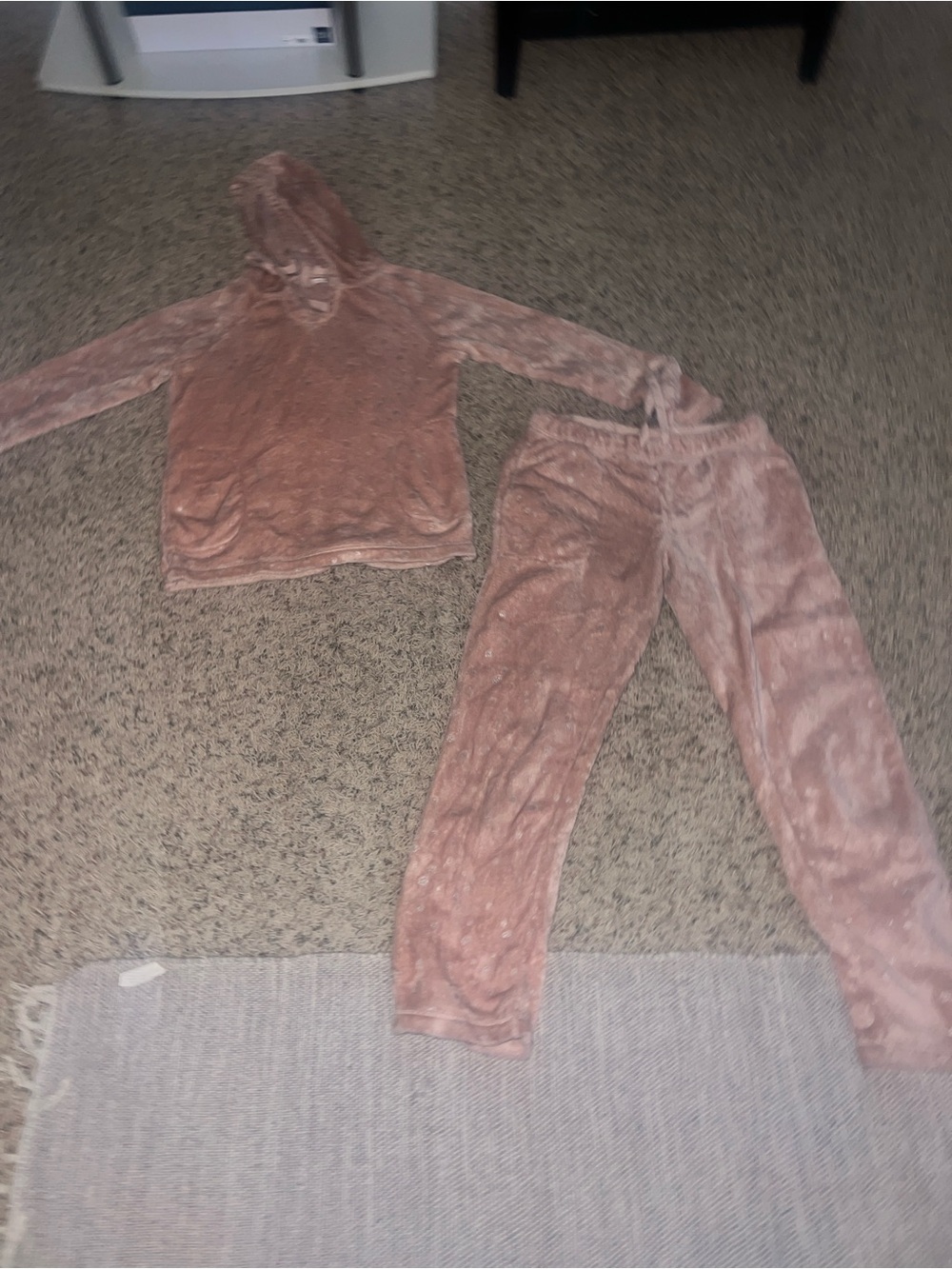 No Boundaries Plush Hooded Pajama Set - Dusty Rose